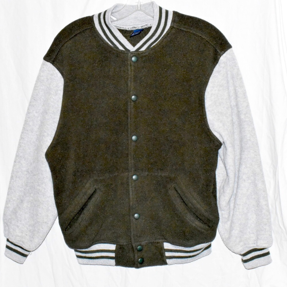 Lands End Button up Varsity Jacket